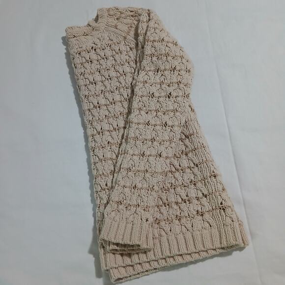 Willow & Clay M Cream Metallic Thread Long-Sleeved Raglan-Sleeved Cotton Sweater - Picture 9 of 16